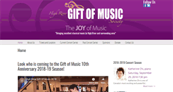 Desktop Screenshot of highrivergiftofmusic.com