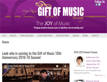 Tablet Screenshot of highrivergiftofmusic.com